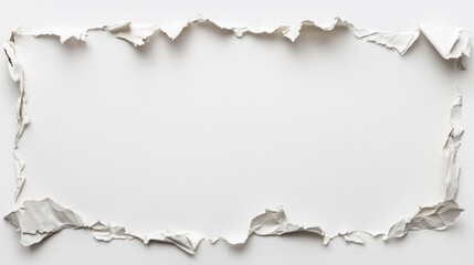 Obraz premium Torn paper frame revealing a blank space for content or design.