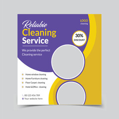 Professional Cleaning Service Social Media Banner & Post Templates for Home, Office, and Hotel Marketing