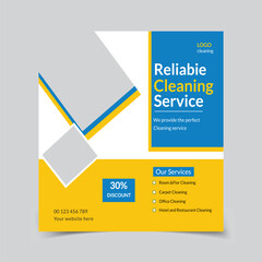 Professional Cleaning Service Social Media Banner & Post Templates for Home, Office, and Hotel Marketing