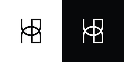 Symmetrical Black and White Geometric Logo Design with Modern Aesthetic