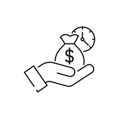 easy instant credit, loan payment, fast money icon, finance thin line symbol for web and mobile phone on white background - editable stroke vector illustration eps 10