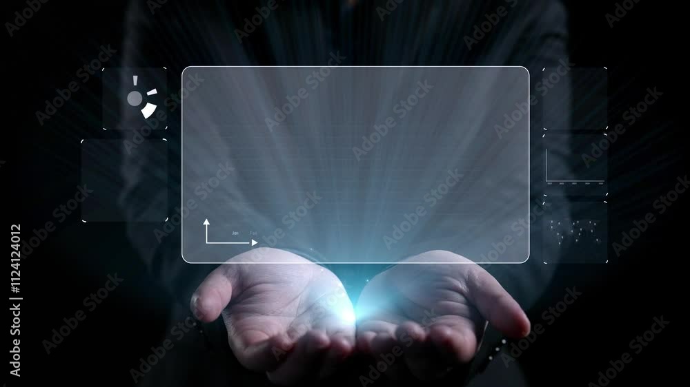 Aufkleber business person delve into data analytics to uncover trends and insights from predictive big data mo