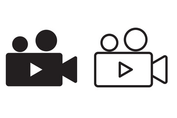 Video icon set. video camera icon vector. movie sign. cinema