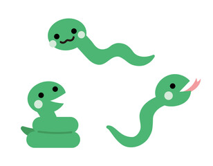 3匹のヘビのイラスト