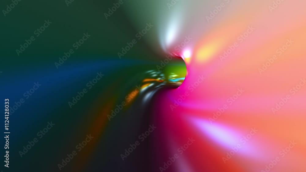 Poster colorful blurred futuristic tunnel light pattern loop travel background.