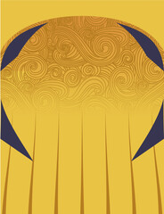 Yellow Swirl Pattern with Abstract Design Elements