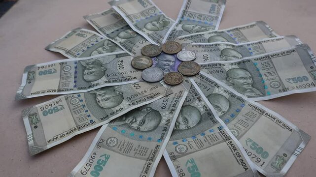 Indian 500 rupee note representing Indian currency concepts like tax, loan, investment, banking, and financial planning.