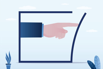 Going beyond limits. Human hand pushing to break boundary box. Businessman get out of comfort zone for freedom. Overcoming obstacles and achieving goals