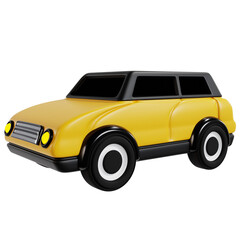 3D Yellow Car Model