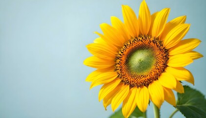 Obraz premium sunflower, single, blooming, isolated, white, background, highresolution, flower, nature, botanical, vibrant, yellow, petal, closeup, detailed, realistic, floral, elegant, bright, minimal, fresh,
