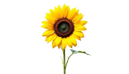 Obraz premium sunflower, single, blooming, isolated, white, background, highresolution, flower, nature, botanical, vibrant, yellow, petal, closeup, detailed, realistic, floral, elegant, bright, minimal, fresh,