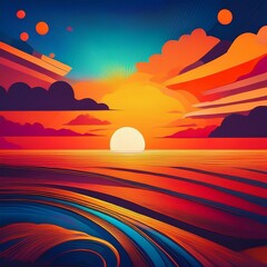sunset over the ocean