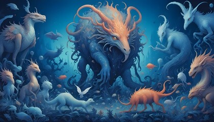 Clear Plain Shiny Warm Soft Vintage Bokeh Cloudy Wave Like Geometric Blue Background or Texture