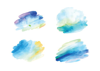 Colorful watercolor splashes Vectors 