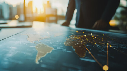 Obraz premium Abstract business Financial charts show a significant increase in profits in the stock market.This is driven by higher interest rates and continued growth. In the innovation world network of financial