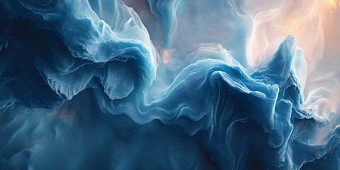 Obraz premium Abstract swirling blue and white cloudscape.