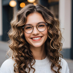 Obraz premium portrait of a woman wearing glasses 