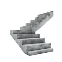 Modern Concrete Stairs Design isolated transparent background