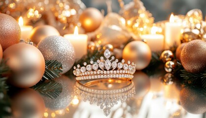 A Sparkling Christmas Tiara: Festive Elegance and Royalty.