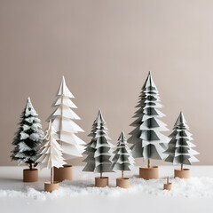 Fototapeta premium christmas tree with snow