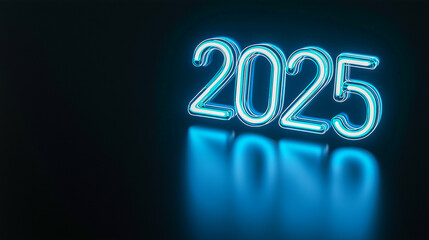 Modern neon typography of '2025'