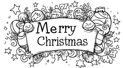 Merry Christmas Doodle Festive Holiday Design