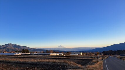 富士山と青空の風景