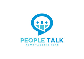 chat design logo, people talking family together human unity chat bubble logo vector icon