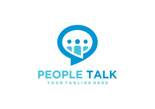 chat design logo, people talking family together human unity chat bubble logo vector icon