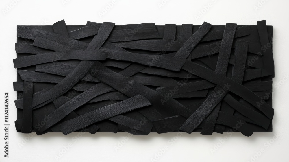 Poster dark wooden texture, black slatted surface with linear pattern for background or design element