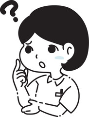 疑問に思う看護師のイラストアイコン