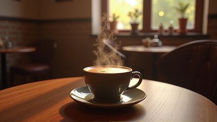 Freshly Brewed Coffee in Cozy Café, coffe
