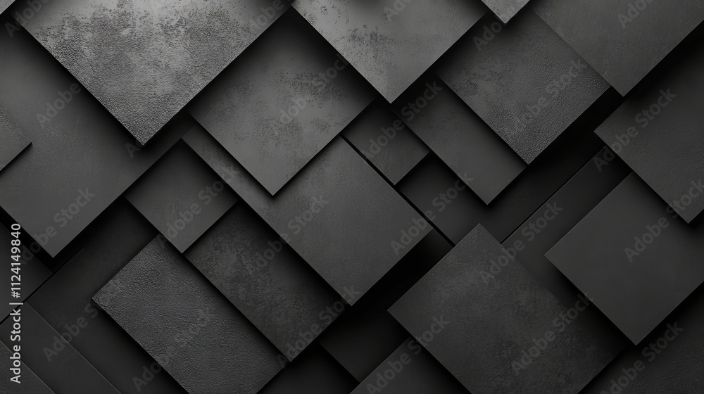 Poster contemporary black and grey geometric pattern background with clean lines and symmetrical design for