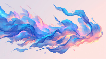 Fototapeta premium swirling abstract waves in shades of blue and pink creating a serene and dreamlike art piece