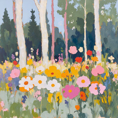 Gorgeous Abstract Floral Oil Painting