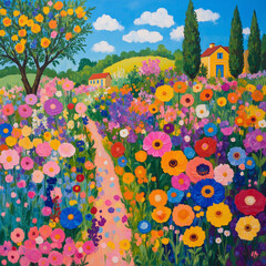 Gorgeous Abstract Floral Oil Painting