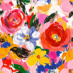 Gorgeous Abstract Floral Oil Painting