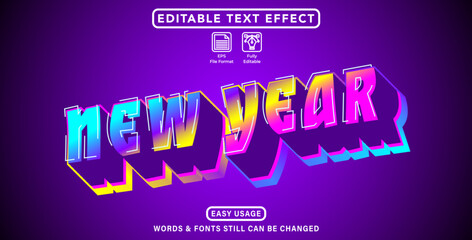 Editable text effect new year 2025 theme style