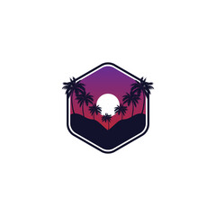 palm tree logo vector
