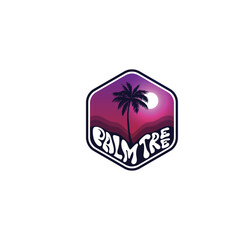 palm tree logo vector