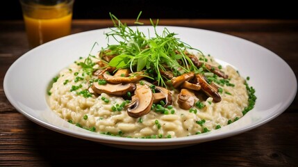 Delicious Creamy Mushroom Risotto with Parmesan Cheese 