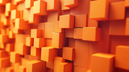 Orange abstract background with square shapes. Geometric design element. Dynamic shape. Modern concept. Suitable for brochures, banners, covers, websites, posters. Vector illustration