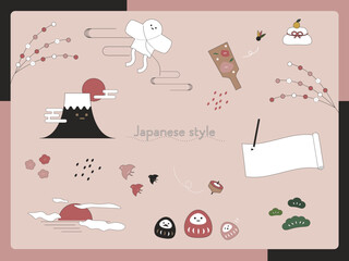 和風　正月　日本　素材