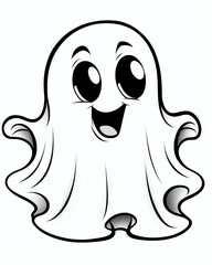Cute ghost for halloween theme cartoon style black and