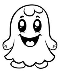 Cute ghost for halloween theme cartoon style black and