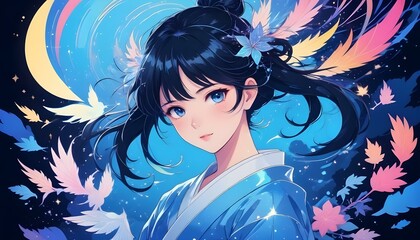 Clear Plain Shiny Warm Soft Vintage Bokeh Cloudy Wave Like Geometric Blue Background or Texture