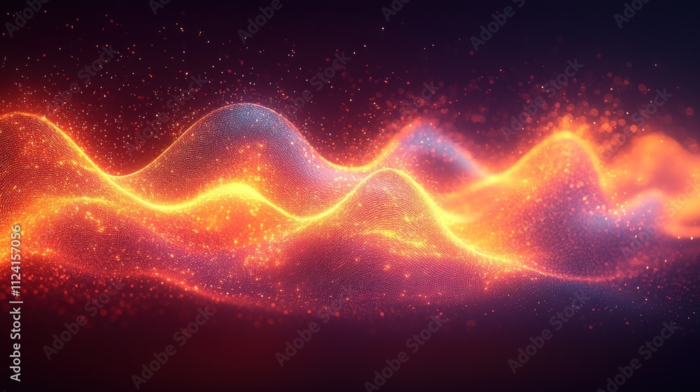 Poster abstract waves of light and energy create a vibrant visual effect.