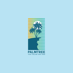 palm tree logo vector