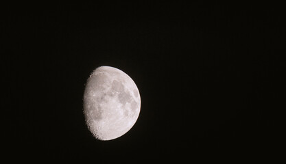 Half moon in close up