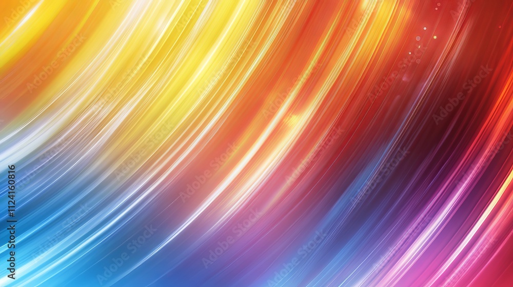 Poster vibrant colorful background featuring a harmonious mix of warm and cool gradient streaks with dynami